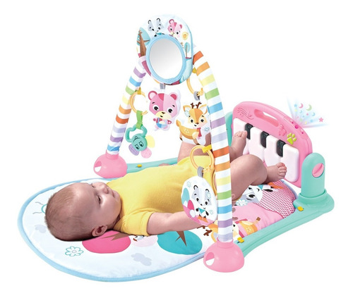 Tapete De Atividades Com Piano E Bluetooth Maxibaby - Rosa