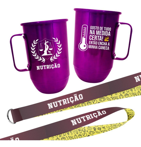 Caneca Personalizada + Tirante Nutrição 850ml