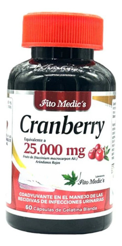 Cranberry 25,000mg 60 Capsulas - Unidad a $51000