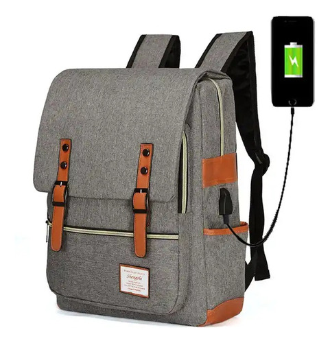 Mochila Phull Elegante Estudiantes Urban Porta Notebook Usb