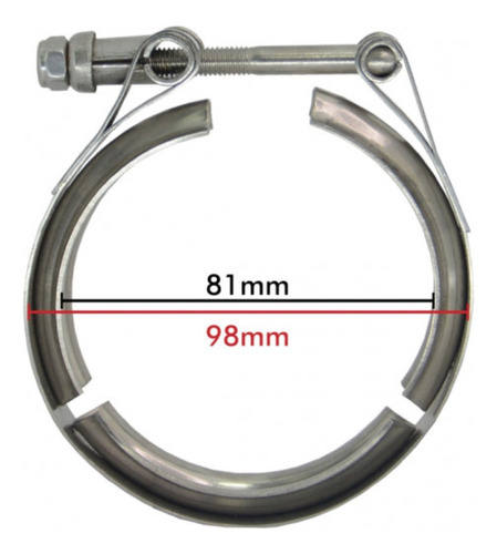 Abraçadeira V-band Inox 2¾  Metal Horse