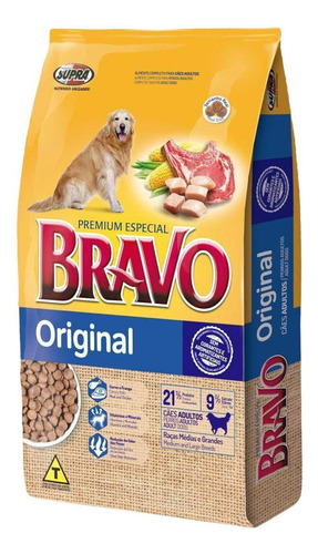 Ração Para Cachorro Bravo Original Sc 15kg