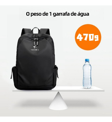 Mochila Para Notebook Masculina Vavichica Carregamento Usb Cor Preto Desenho Do Tecido Lisa