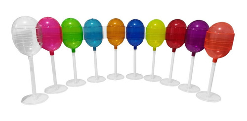 Imagen 2 de 3 de Dulcero Paleta Tipo Tutsi Gigante Paq 10 Pzs Varios Colores.