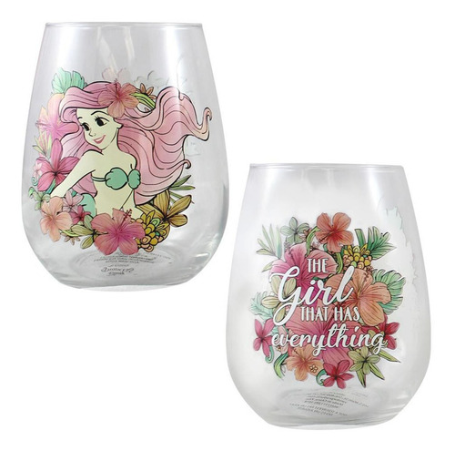 Imagen 5 de 5 de Disney Princesas Vasos De Vidrio De 500ml Originales Bioworl