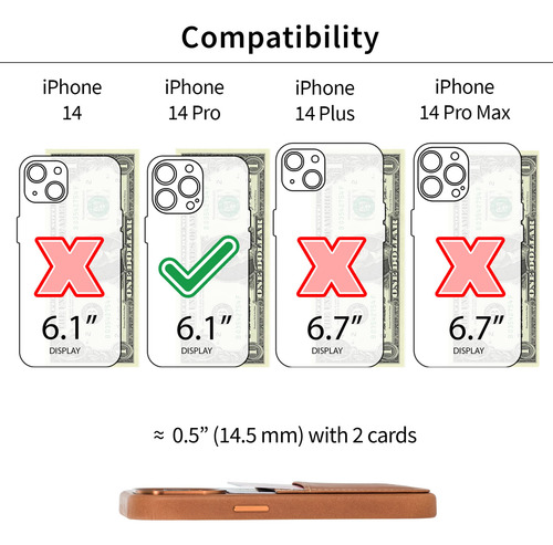 Funda De Piel Auténtica Dockem Para iPhone 14 Pro, Color Mar