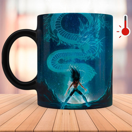 Imagen 3 de 3 de Taza Mágica Caballeros Del Zodiaco Dragón Shiryu
