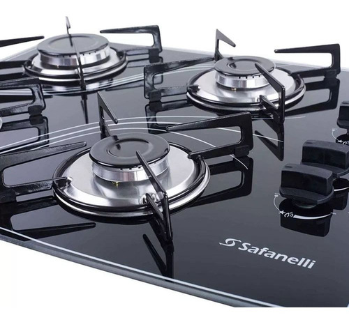 Imagem 7 de 10 de Fogao Cooktop 4 Bocas Preto Lines Safanelli Bivolt (fcl40)