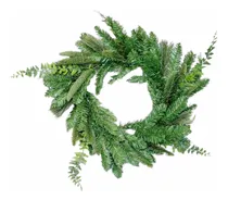 Comprar Corona Navideña Con Ramas De Eucalipto - 60cm - 85 Ramas