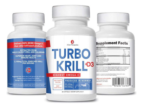 3care Turbo Krill 2100 Mg [alto Concentrado] Aceite De Krill