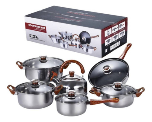 Set De Batería Ollas De Cocina Con Tetera 12 Piezas Coolware