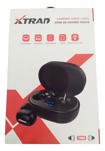 Fone Para Treino Corrida Sem Fio Com Microfone Bluetooth Cor Preto