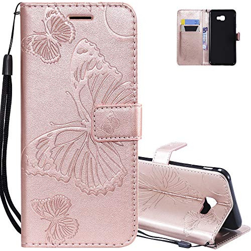 Funda Para Galaxy J6 Plus Rosa Dorado Pu Leather-02