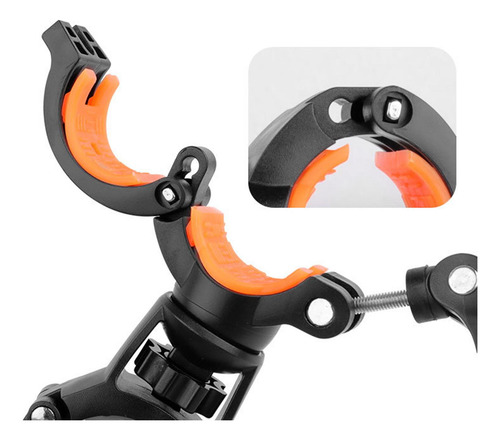 2 Soporte De Luz De Bicicleta De Rotación 360 Azul Negro