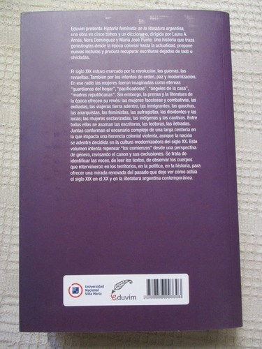 Imagen 2 de 10 de Hist Feminista De La Literatura Argentina 1 Otros Comienzos