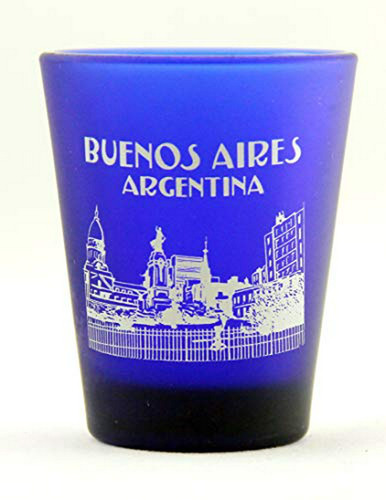 Buenos Aires Argentina Vaso De Chupito Esmerilado Azul Cobal
