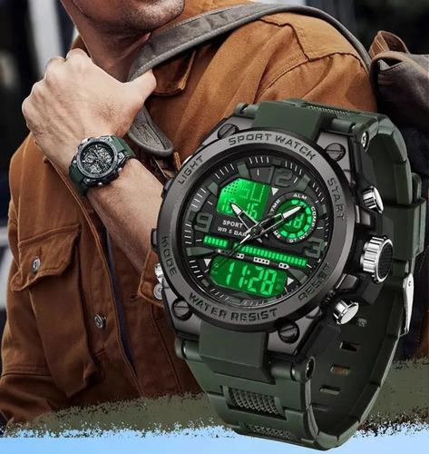 Reloj Mstianq Blackstorm Verde Oscuro Negro Negro