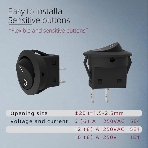 Lcocove Jd - 2 Interruptores Basculantes Redondos De Corrien