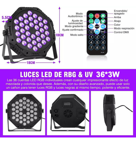 . Canhão De Leds Rgb Audiorrítmico Dmx Controle Remoto