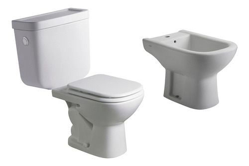 Juego Baño Ferrum Bari Inodoro Corto + Tapa +deposito+ Bidet