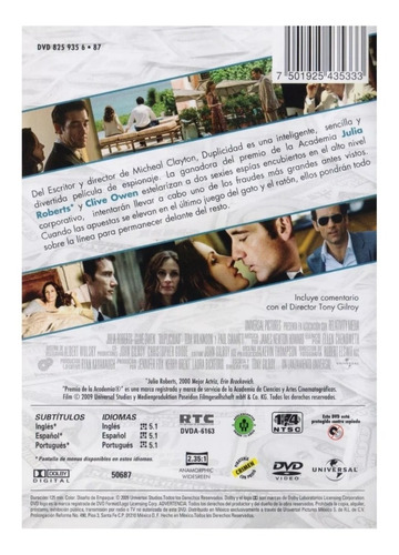 Duplicidad Duplicity Clive Owen , Julia Roberts Pelicula Dvd