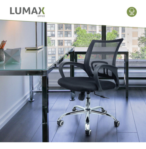 Silla De Escritorio Lumax Ezri Mesh Negra Con Tapizado De M