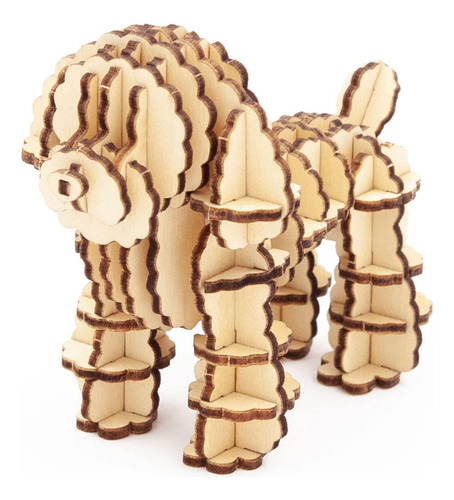 Vyperion 3d Puzzle De Madera Pet Poodle Animal Box | Kit De 