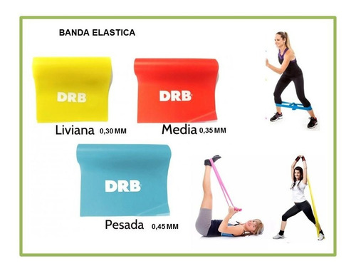 Imagen 2 de 3 de Banda Elástica Multifuerza Drb Tiraband Larga Tensión Media