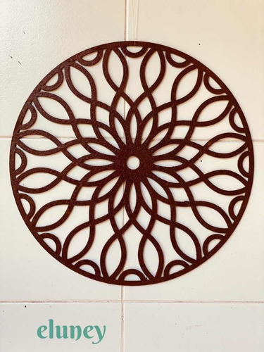 Cuadro Mandala Decorativo En Chapa De Hierro Efecto Óxido