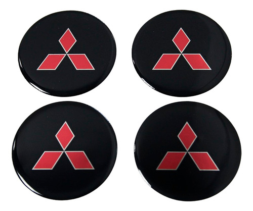 Adesivo Emblema Resinado Roda Mitsubishi 55mm Cl5 Fk