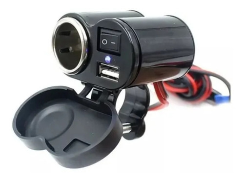 Cargador Usb Y Encendedor De Cigarros Para Moto 12v
