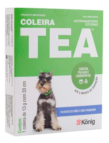 Coleira Antipulgas Tea 327 13g Para Cães Porte Pequeno 33cm