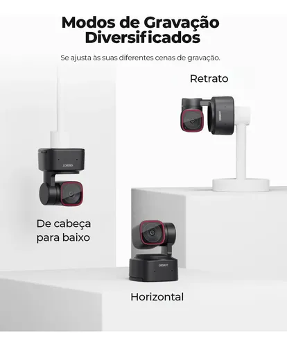 Obsbot Tiny 2 Lite 4k Pc Webcam 30fps Ptz Câmera Ai Tracking