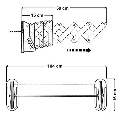 Tendedero Plegable Aluminio 50 Cm