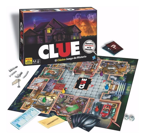 Juego De Mesa Hasbro Clue Juego Clásico De Misterio +8 Años
