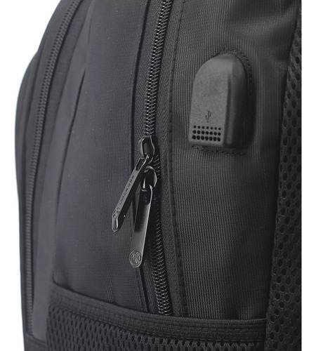 Mochila Unicross Mujer Hombre Portanotebook 15.6 Antirrobo Usb Impermeable Expandible Multicompartimentos Acolchada Casual Urbana Trabajo Escolar Viaje Negro