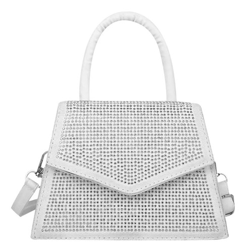 Bolsa Hombro Mano Bandolera Crossbody Mujer Elegante Moda Color Blanco Diseño De La Tela Liso