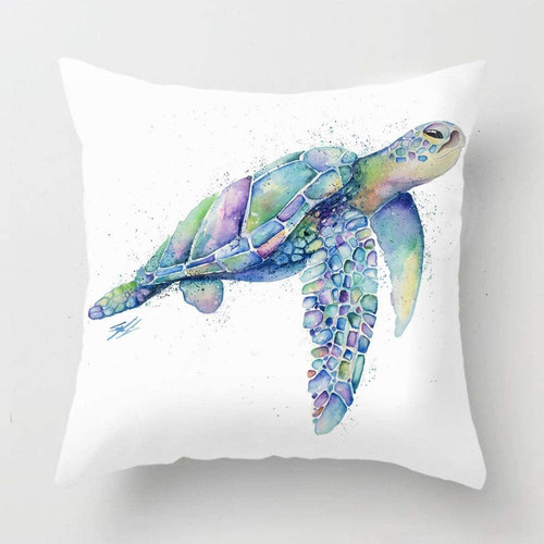 Sea Turtle Throw Pillow Cover Summer Ocean Theme Decor ...