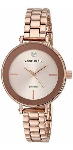 Reloj Con Pulsera Con Esfera De Diamantes Genuinos De Anne K