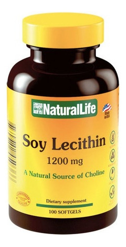 Soy Lecithin Lecitina De Soja Natural Life 1200mg X 100 Cap