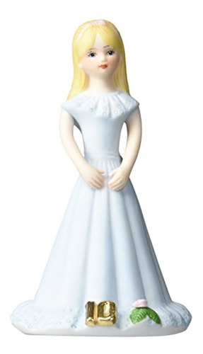 Enesco Creciendo Niñas Figurita De Porcelana 10 Años Rubio