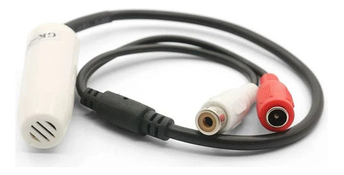 Micrófono Para Sistema De Vigilancia Cctv / Dvr / Electrocom Color Negro Y Blanco