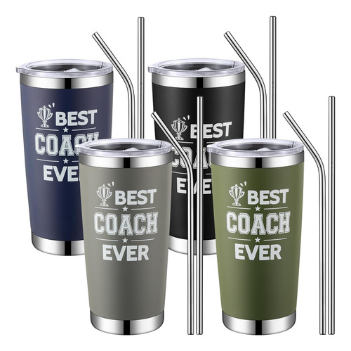 4 Piezas Coach Gifts Best Coach Ever Vaso Taza De Viaje De C