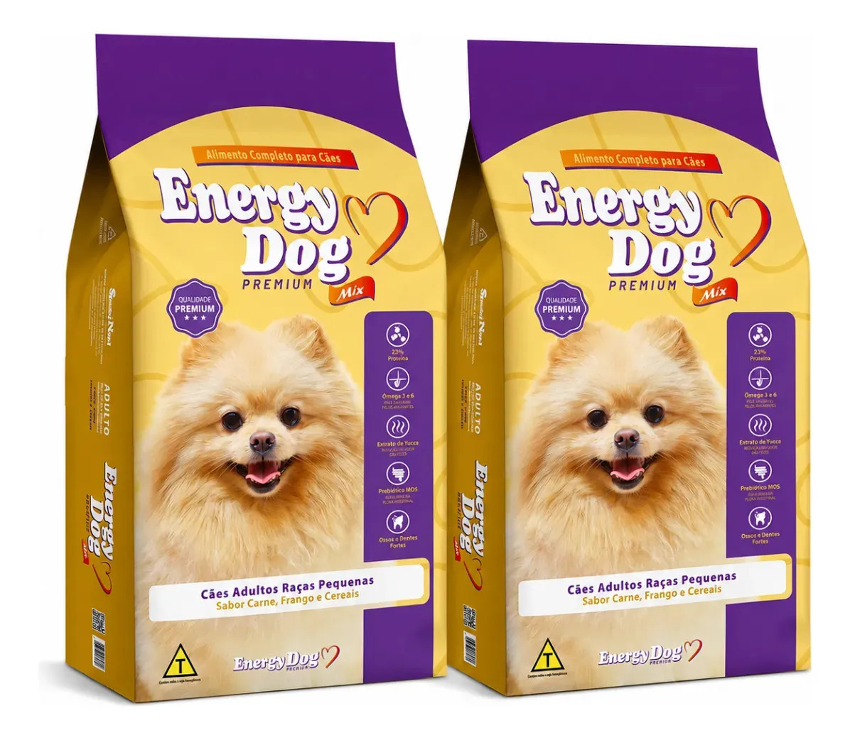 Kit 2 Ração Para Cães De Raças Pequenas Energy Dog 1kg