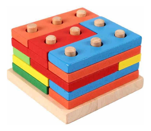 Juego De Encastre - Cubo Rompecabezas De Madera Didáctico