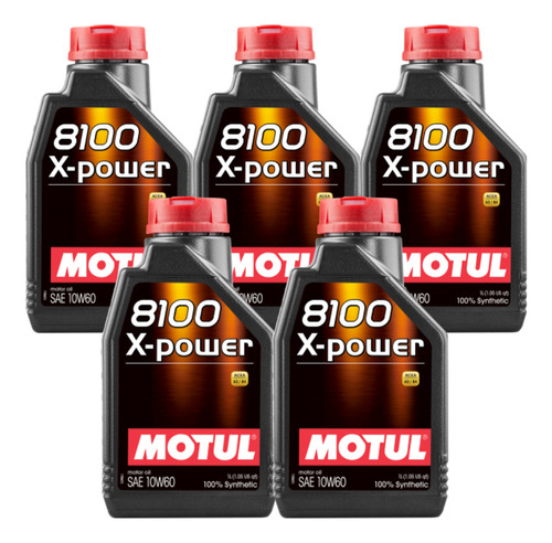 Kit 5 Litros Óleo Motor Carro Motul 8100 X-power 10w-60