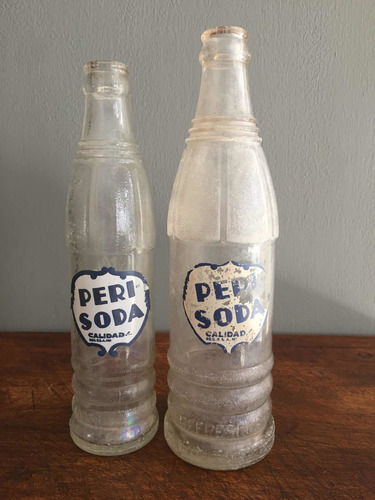 Antiguas Botellas De Refresco Peri - Soda Chica Y Grande !! (Usado)
