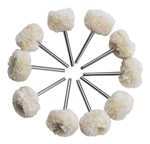 10 Piezas De Pulido 1/8 Pulido Rueda De Lana De Algodón