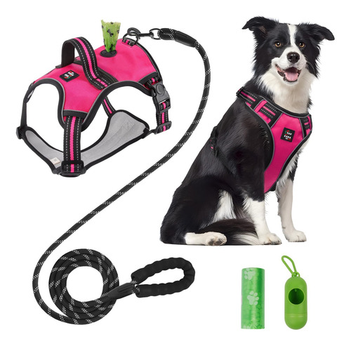 Arnés Para Perro Mediano Grande O Pequeño Ajustable Pecheras A-rosa Talla Del Arnés Nombre Del Diseño