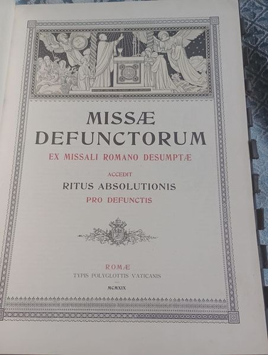 Libro Antiguo Misal Latin Missae Defunctorum Difuntos 